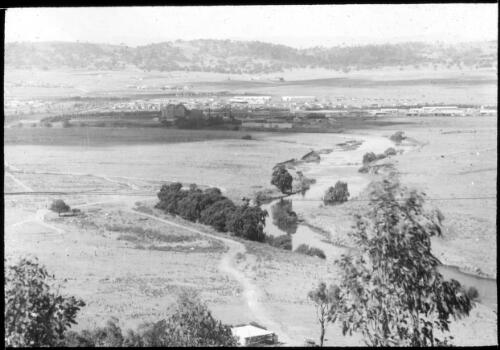 [View of Canberra looking across valley towards Kingston, Australian Capital Territory] [transparency] / [A.E. Bruce]