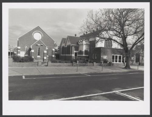 Wesley Uniting Church, including Community Centre. Maude Street, Shepparton. 1994 [picture] / photography by Raymond de Berquelle