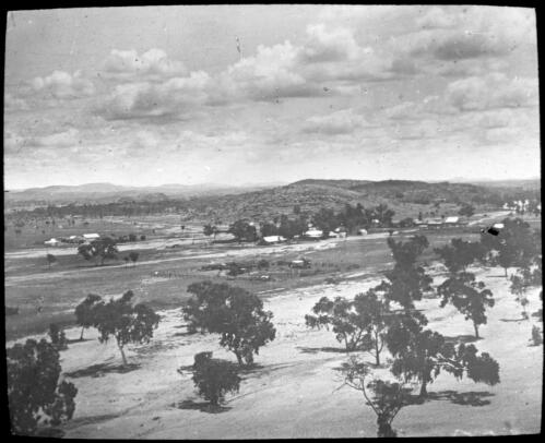 View of Alice Springs, Nothern Territory [transparency] : taken on survey trip undertaken in 1927 by Rev. J.A. Barber and Dr. George Simpson for the Flying Doctor Scheme