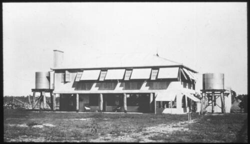 Australian Inland Mission first aid and welfare home [3] [transparency] : Dunbar Opening, Fred McKay Cape York Peninsula and West Queensland Patrol 1938-1940 / [Fred McKay]