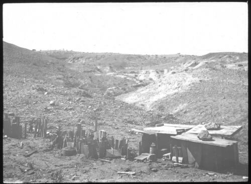 Unidentified outback wooden sheds [transparency] : miscellaneous glass slide / [John Flynn?]
