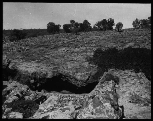 Gully formed by soil erosion [transparency] : a lantern slide used by John Flynn in lectures / [John Flynn]