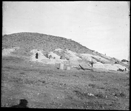 Old mine, South Australia? [transparency] : taken on a survey trip undertaken in 1927 by Rev. J.A. Barber and Dr. George Simpson for the Flying Doctor Scheme