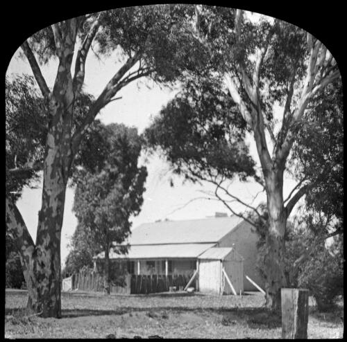 Edeowie Homestead, South Australia [transparency] : lantern slide used by Rev. F.H. Paterson, north South Australia / [John Flynn?]
