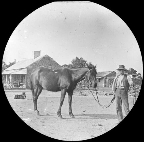 Cutter out, Arrowie Homestead, South Australia, October 1910 [transparency] : lantern slide used by Rev. F.H. Paterson, north South Australia / [John Flynn?]
