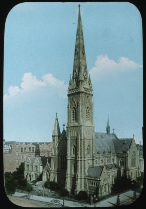 Scots Church, Melbourne, Victoria [transparency] : a lantern slide used by John Flynn in lectures / [John Flynn]