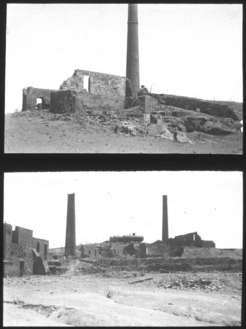 Two views of Blinman mine ruins, South Australia [transparency] : scene of mid-north South Australia used by Rev. F.H. Patterson on Stuart Patrol 1930+