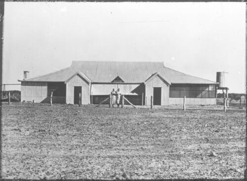 Hospital at Birdsville [transparency] : a lantern slide used in lectures on all Australian Inland Mission activities, 1940- / [John Flynn?]