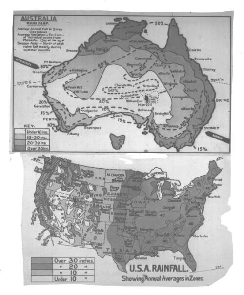 Australia rain map ; U.S.A. rainfall [picture]