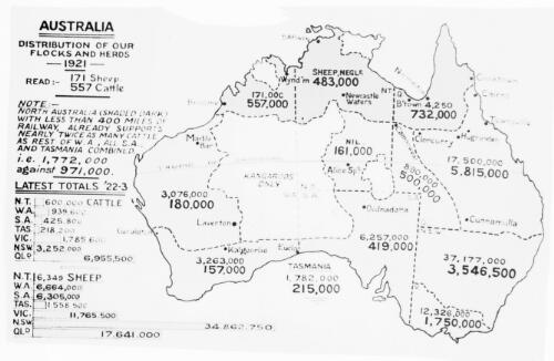 Australia, distribution of our flocks and herds, 1921 [picture]