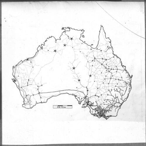 Map showing location of Australian Inland Mission nursing outposts in Australia [transparency]