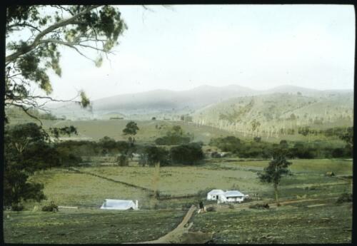 View from unidentified post office [transparency] : part of a mixed selection of lantern slides and negatives from John Flynn's teaching days in Gippsland, and early AIM [Australian Inland Mission] activities / John Flynn