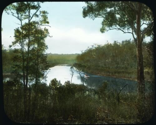Jooloo [i.e. Toorloo] Arm, Lake Tyers, Victoria [transparency] : part of a mixed selection of lantern slides and negatives from John Flynn's teaching days in Gippsland, and early AIM [Australian Inland Mission] activities / John Flynn