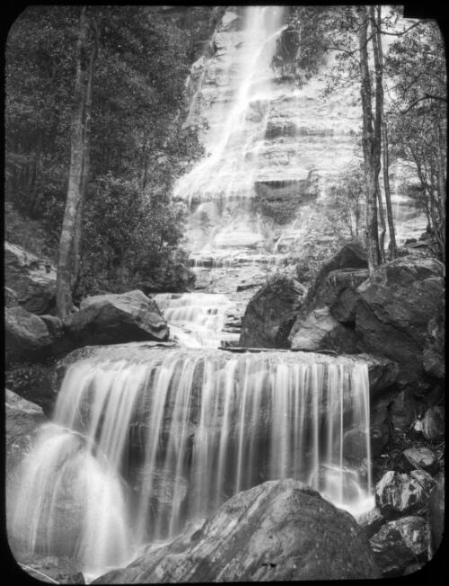 Bridal Veil Falls, Blue Mountains, New South Wales [transparency] : inland people and general scenes / [John Flynn?]