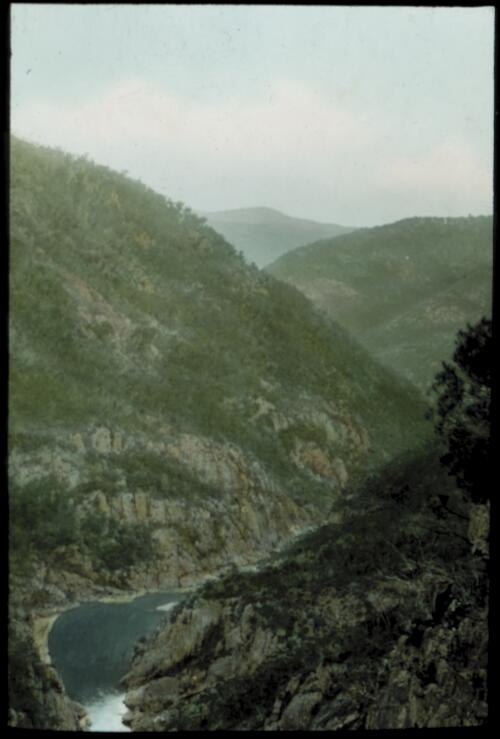 Unidentified gorge [transparency] : a lantern slide used by John Flynn in lectures / [John Flynn]