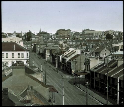 View of Darlinghurst, New South Wales [transparency] : a lantern slide used by John Flynn in lectures / [John Flynn]