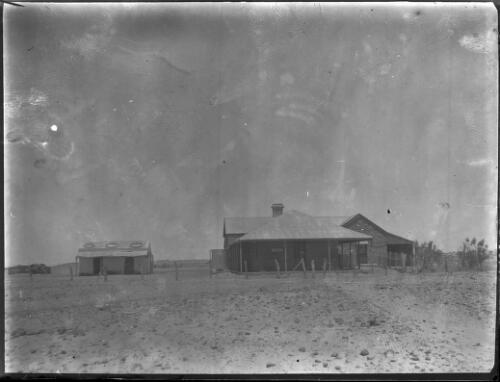 Unidentified buildings [picture] : an image used by the Australian Inland Mission at Dunbar, Cape York / [John Flynn?]