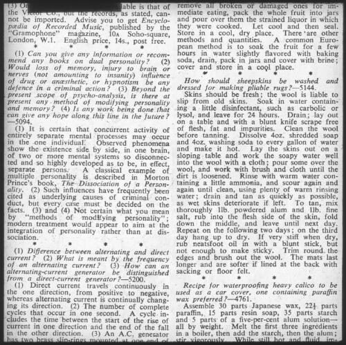 Question and answer column from an unidentified newspaper [transparency] : part of a mixed selection of lantern slides and negatives from John Flynn's teaching days in Gippsland, and early AIM [Australian Inland Mission] activities / [John Flynn?]