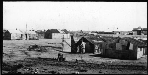 Railway camp [transparency] : part of scenes of the Northern Territory and North Western Australia / [John Flynn?]