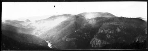 Unidentified valley and mountains, 1 [picture] : part of a mixed selection of lantern slides and negatives from John Flynn's teaching days in Gippsland, and early AIM [Australian Inland Mission] / John Flynn