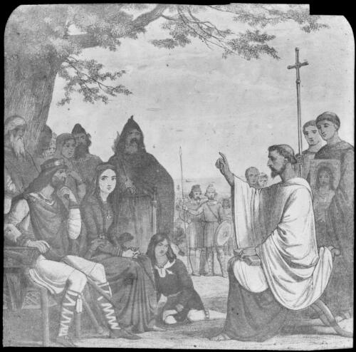 Unidentified biblical scene, [1] [transparency] : part of a lantern slide lecture collection, 1926 / [John Flynn?]