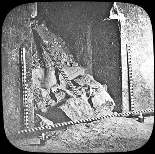 Base of niche in the Queen's chamber, Great Pyramid [transparency] / by Prof. Piazzi Smyth