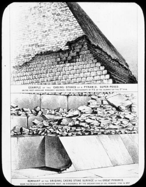 Example of the casing-stones of a pyramid ; Remnant of the original casing-stone surface of the Great Pyramid [transparency] / Young Bros