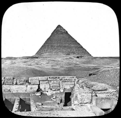 The Second Pyramid from King Shafre's granite tomb [transparency] / by Prof. Piazzi Smyth