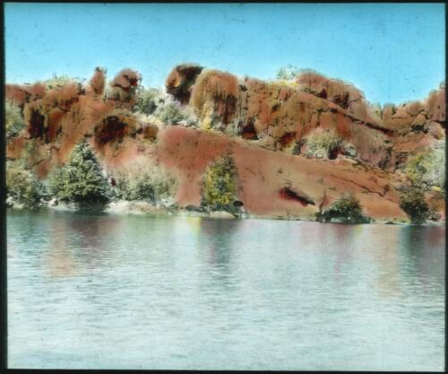 Geikie Gorge, Fitzroy [transparency] : a lantern slide used in lectures on all Australian Inland Mission activities / [John Flynn?]