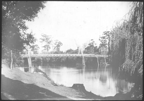 Orbost Bridge [transparency] : a lantern slide from John Flynn's missionary days in Gippsland 1906-7 / John Flynn