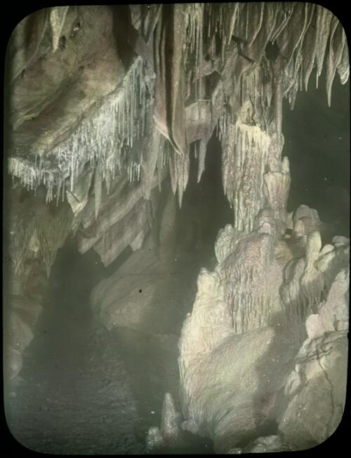 Shawl Chamber, Buchan Caves, Victoria [transparency] : a lantern slide from John Flynn's missionary days in Gippsland 1906-7 / John Flynn