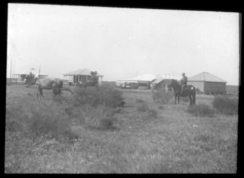 Telegraph repeating station, Hamelin Pool Nor' West [transparency] : a lantern slide used by John Flynn in lectures / [John Flynn?]