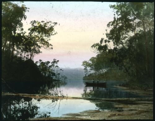 Toorloo Bay, Lake Tyers [transparency] : a lantern slide from John Flynn's missionary days in Gippsland 1906-7 / John Flynn