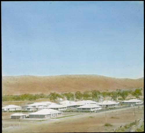 Unidentified town in Northern Australia [transparency] : taken during the Resonian trip to the Northern Territory led by John Flynn / [John Flynn?]