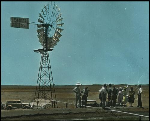Windmill tank [transparency] : part of a lantern slide lecture collection, 1926 / [John Flynn?]