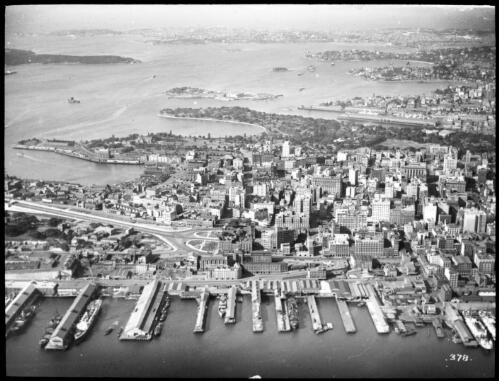 Sydney Harbour [transparency] : part of a lantern slide lecture collection / [John Flynn?]