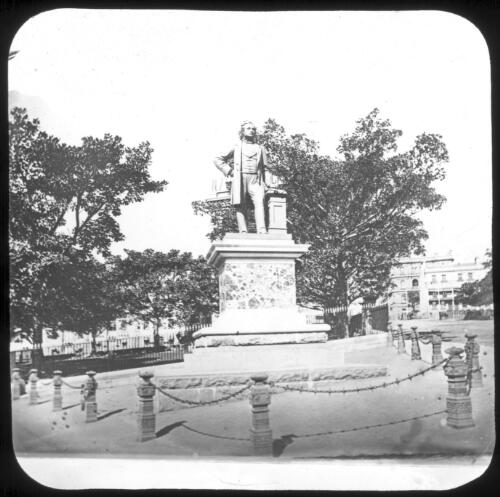 Statue of Governor Macquarie [transparency] : a variety of Sydney and country scenes / William Hurwood