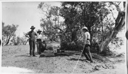 Men by a campsite [picture] : scenes from the North Australia Patrol and other general scenes, 1937 - 1942 / [John Flynn?]
