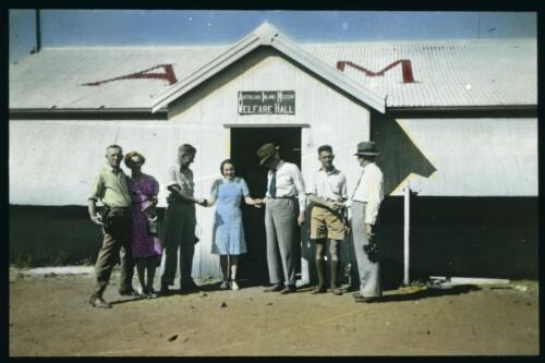 Australian Inland Mission Welfare Hall at Tennant Creek, Northern Territory, 1936 [transparency] / John Flynn