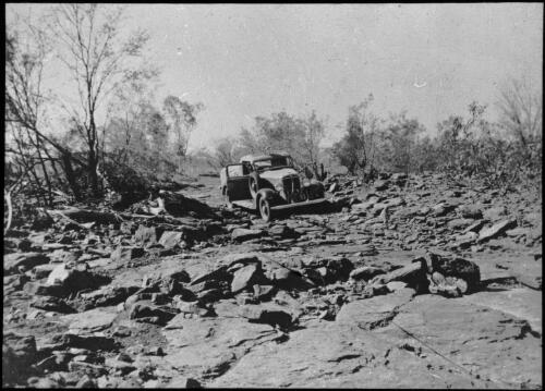 Vehicle on Booroloola track, Roper [transparency] : general Australian Inland Mission scenes / [John Flynn?]