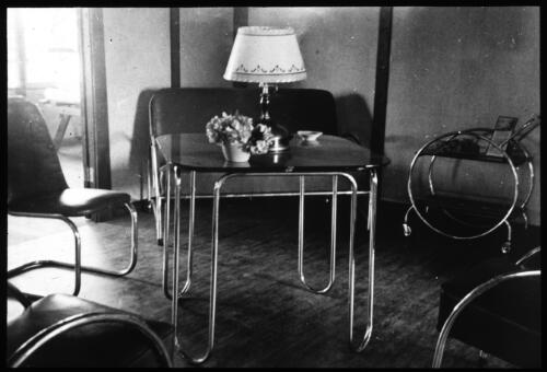 Furniture at the Australian Inland Mission first aid and welfare outpost, Dunbar, Queensland [2] [transparency] / [Fred McKay]