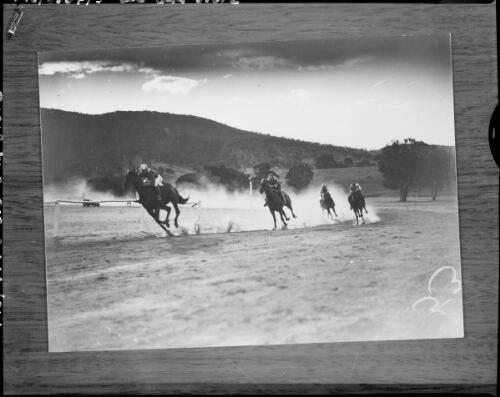 Horse racing at the Acton race-course, Canberra, 1927 [picture]