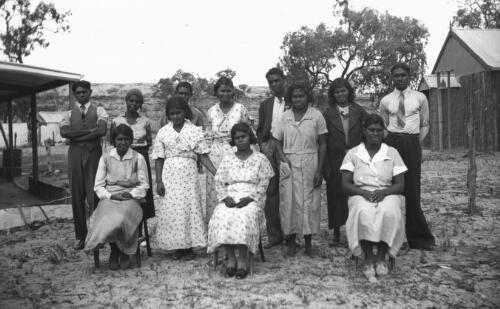 First family of the United Aborigines Mission at Colebrook Home? Quorn, South Australia, ca. 1946 [transparency] / C. Duguid