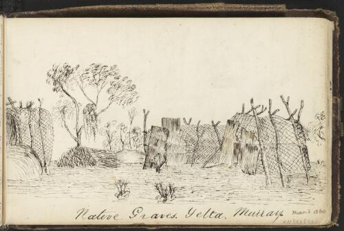 Native graves, Yelta, Murray River, March 1860 [picture] / C. W. Babbage