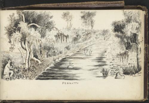 Waterhole on Pernatty Creek, South Australia, 2 December 1860 [picture] / C. W. Babbage