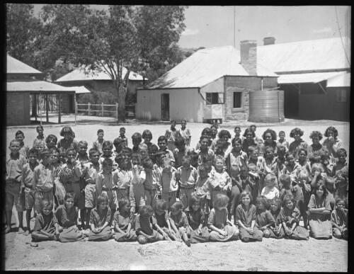 Australian Aboriginal children at a government institution near Alice Springs, 1934 [transparency] / M. H. Robinson