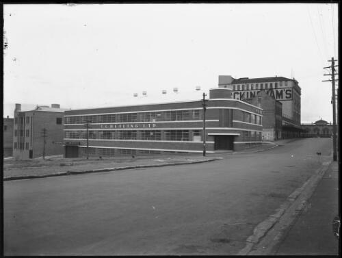 Exterior view of the A. G. Healing Ltd. factory, Sydney, New South Wales [picture] / A.G. Foster
