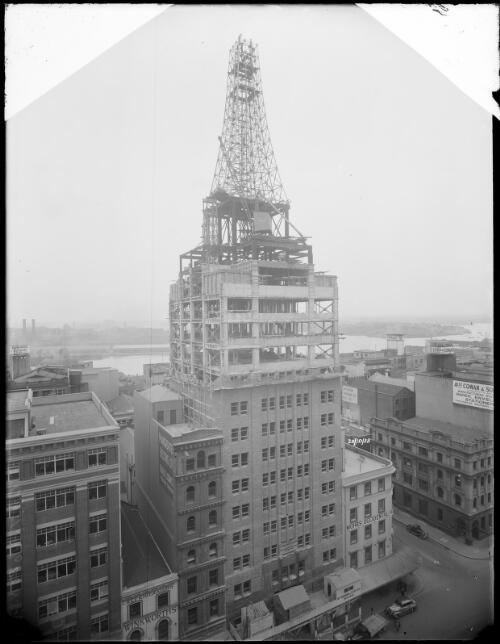 View of AWA [i.e. Amalgamated Wireless Australasia] tower construction, Sydney New South Wales, [2] [picture] / A.G. Foster