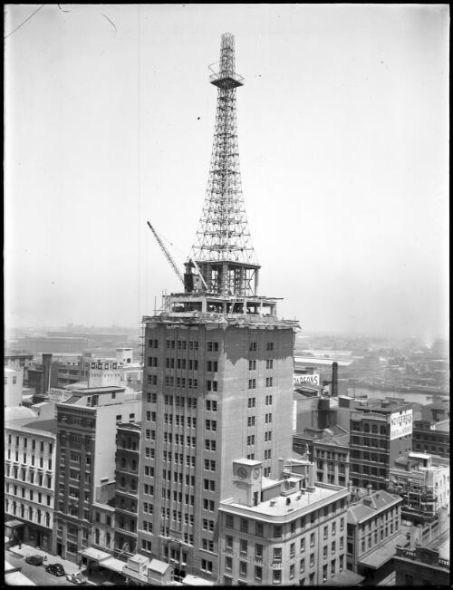 View of AWA [i.e. Amalgamated Wireless Australasia] tower construction, Sydney New South Wales, [4] [picture] / A.G. Foster