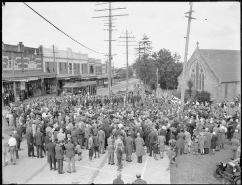 Anzac service held outside of Christ Church, Gladesville, Sydney [picture] / A.G. Foster